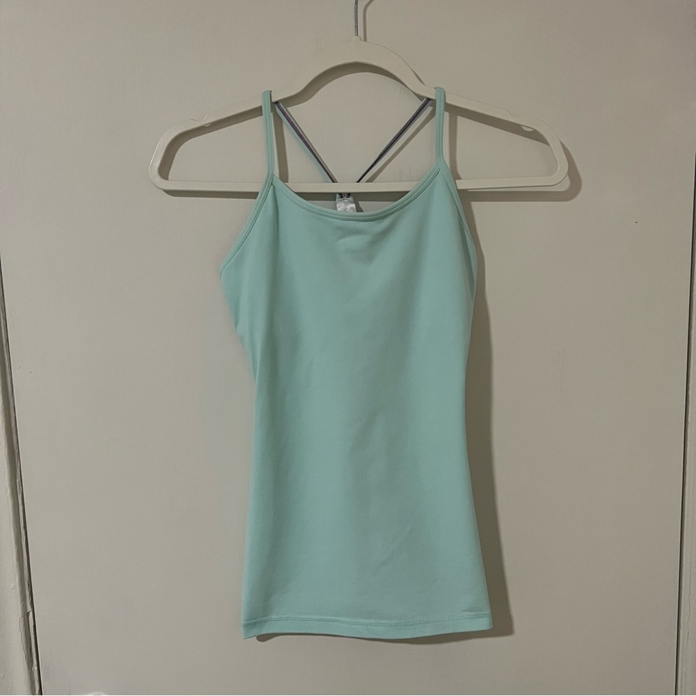 Ivivva by Lululemon Athletica Blue-Green Built-In-Bra Sporty Top, 12